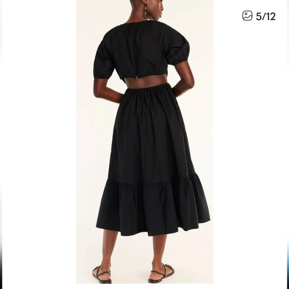 J. Crew Cotton Poplin Dress With Cutouts Sz4